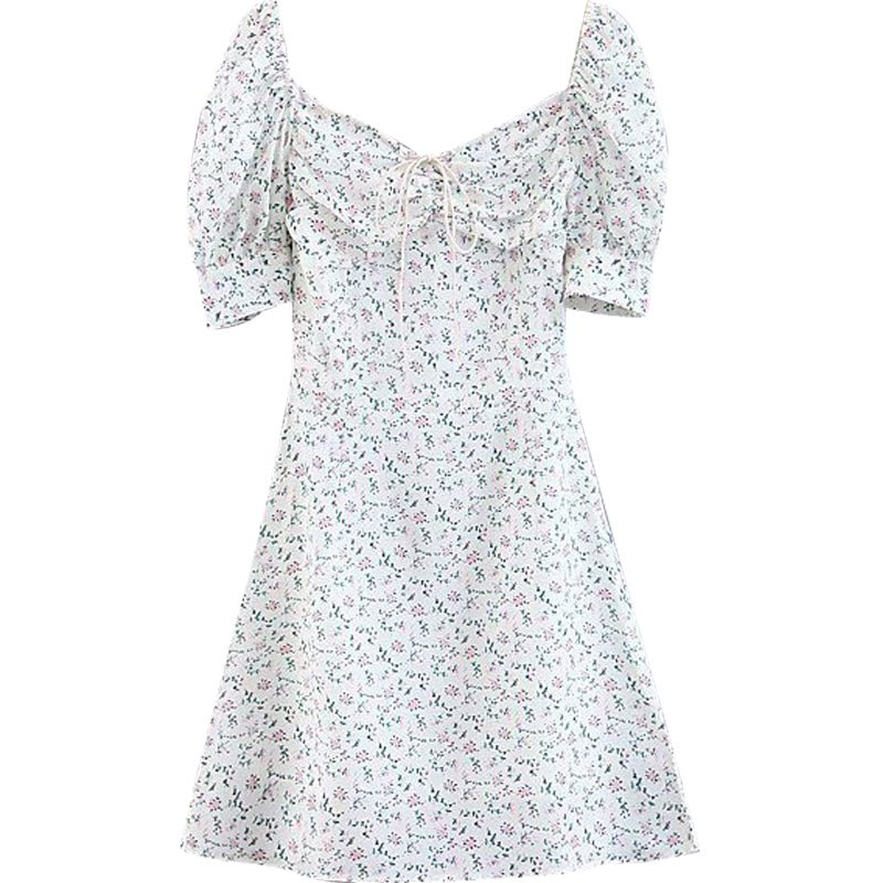 Floral Chiffon Mini Skirt with Vintage Puff Sleeve Dress - Bela Fils BoutiqueBela Fils Boutique