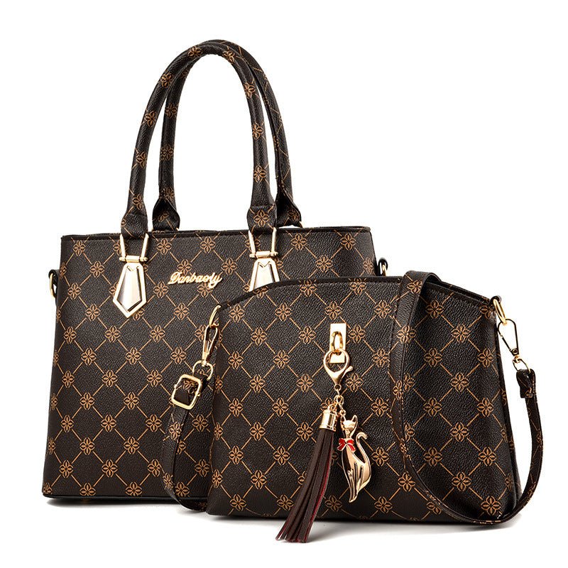 Floral Print Handbag Set - Women's PU Leather Tote & Crossbody - Bela Fils BoutiqueBela Fils Boutique