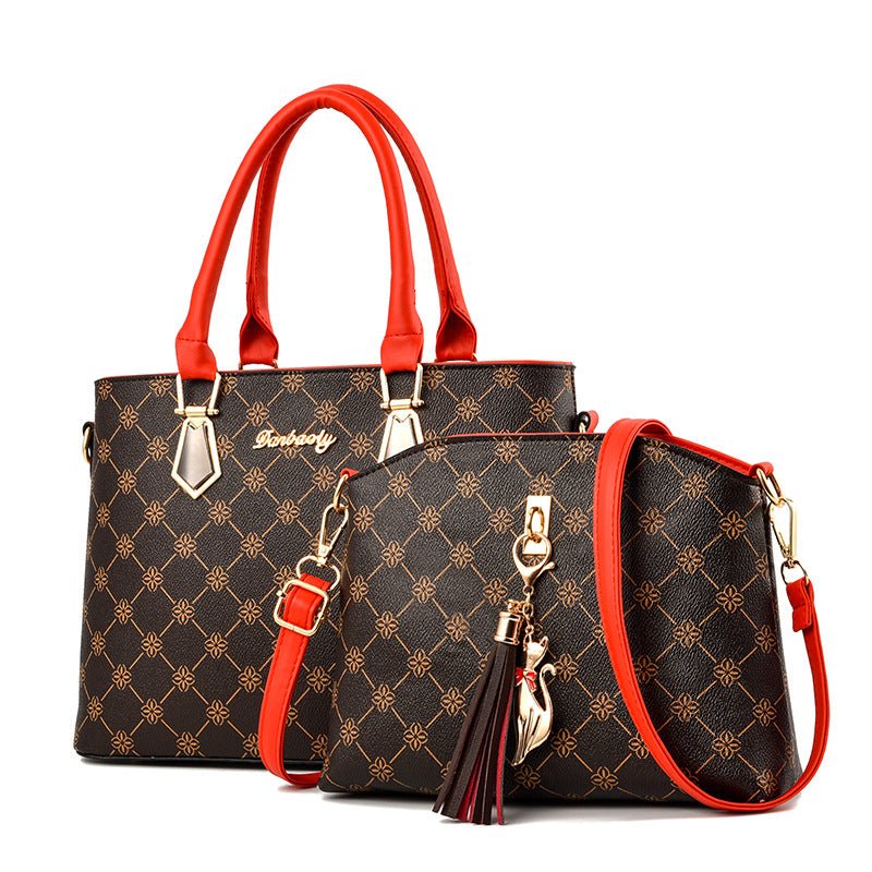 Floral Print Handbag Set - Women's PU Leather Tote & Crossbody - Bela Fils BoutiqueBela Fils Boutique