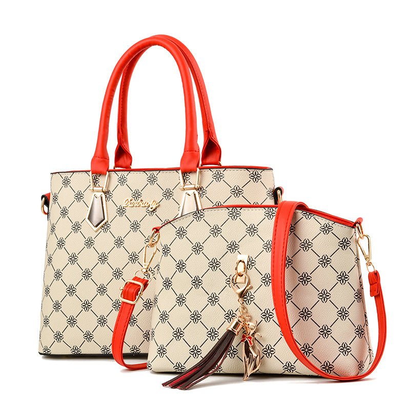 Floral Print Handbag Set - Women's PU Leather Tote & Crossbody - Bela Fils BoutiqueBela Fils Boutique