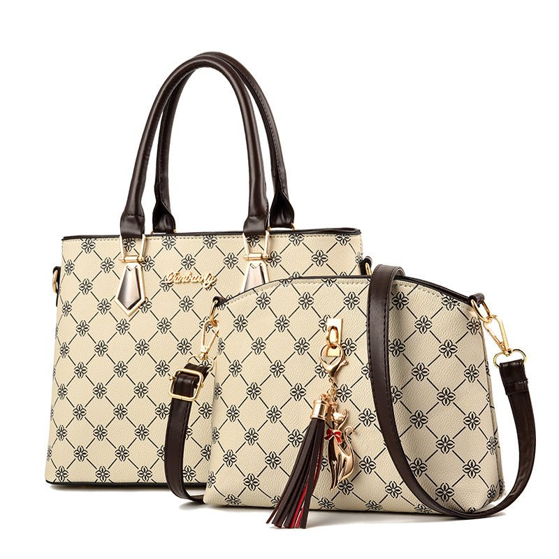 Floral Print Handbag Set - Women's PU Leather Tote & Crossbody - Bela Fils BoutiqueBela Fils Boutique
