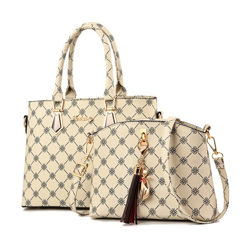 Floral Print Handbag Set - Women's PU Leather Tote & Crossbody - Bela Fils BoutiqueBela Fils Boutique