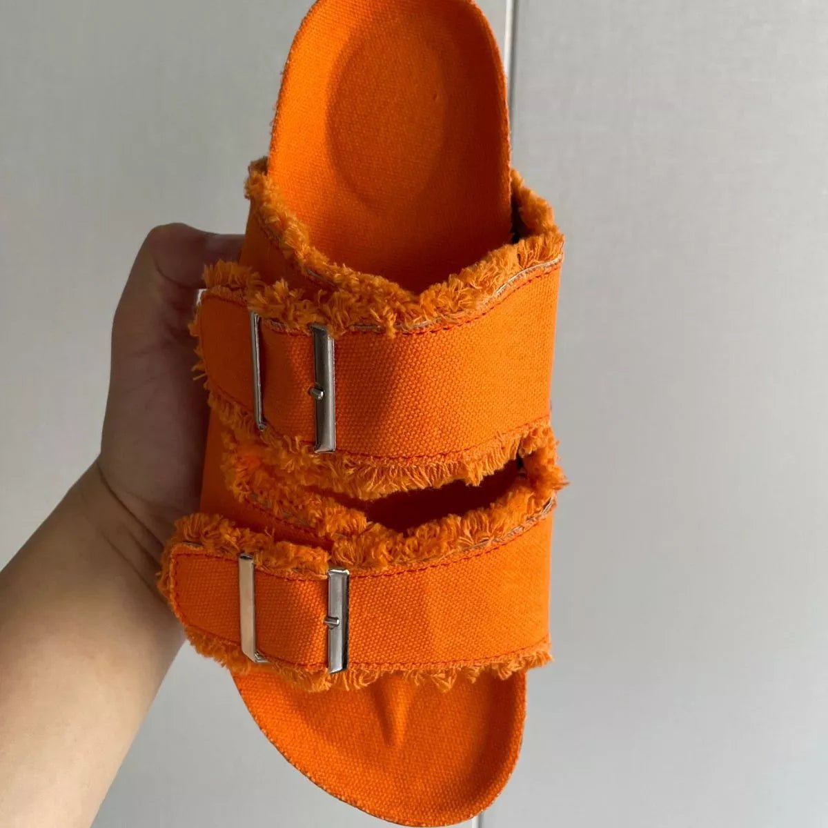 Frayed Edge Buckle Sandals - Bela Fils BoutiqueBela Fils Boutique