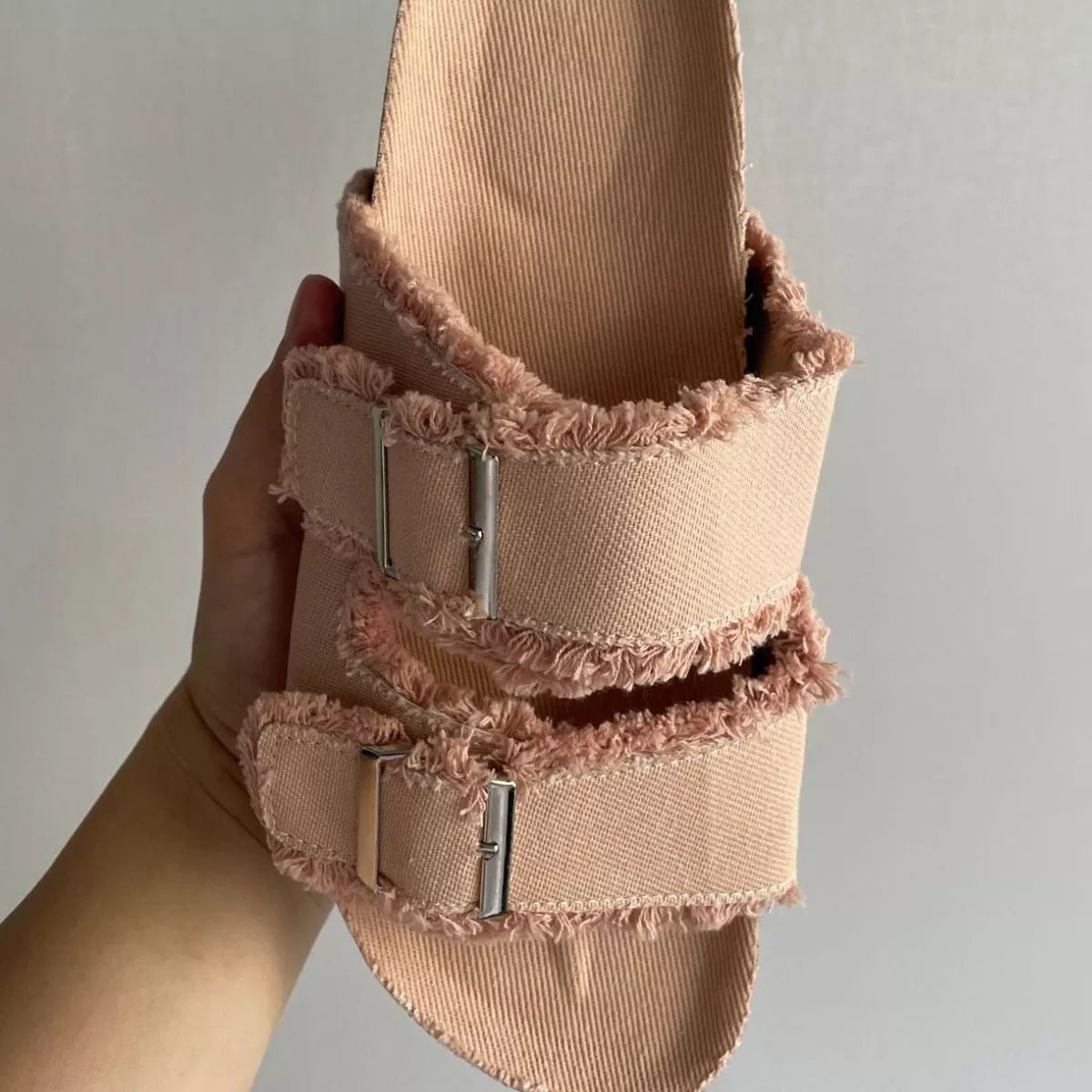 Frayed Edge Buckle Sandals - Bela Fils BoutiqueBela Fils Boutique