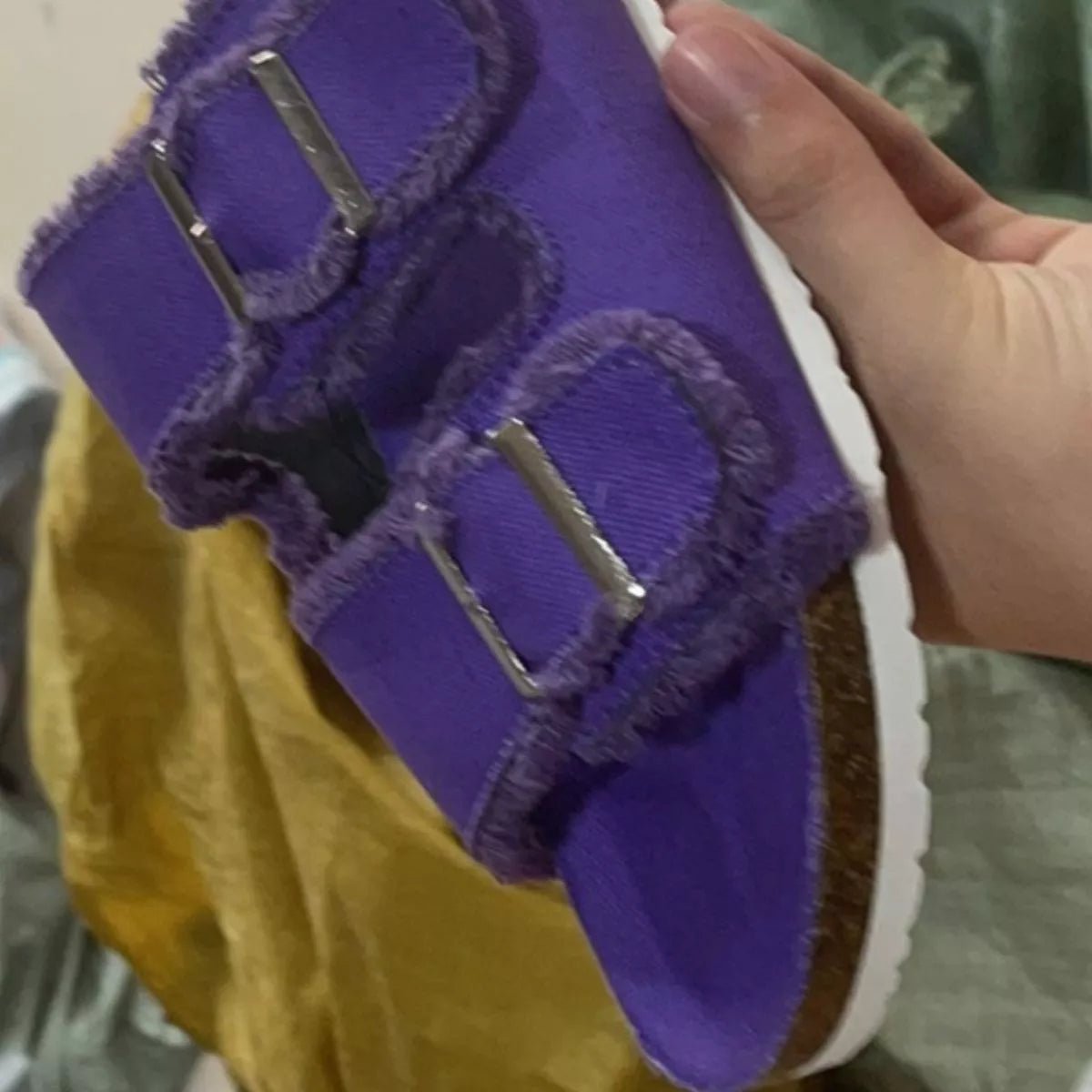 Frayed Edge Buckle Sandals - Bela Fils BoutiqueBela Fils Boutique
