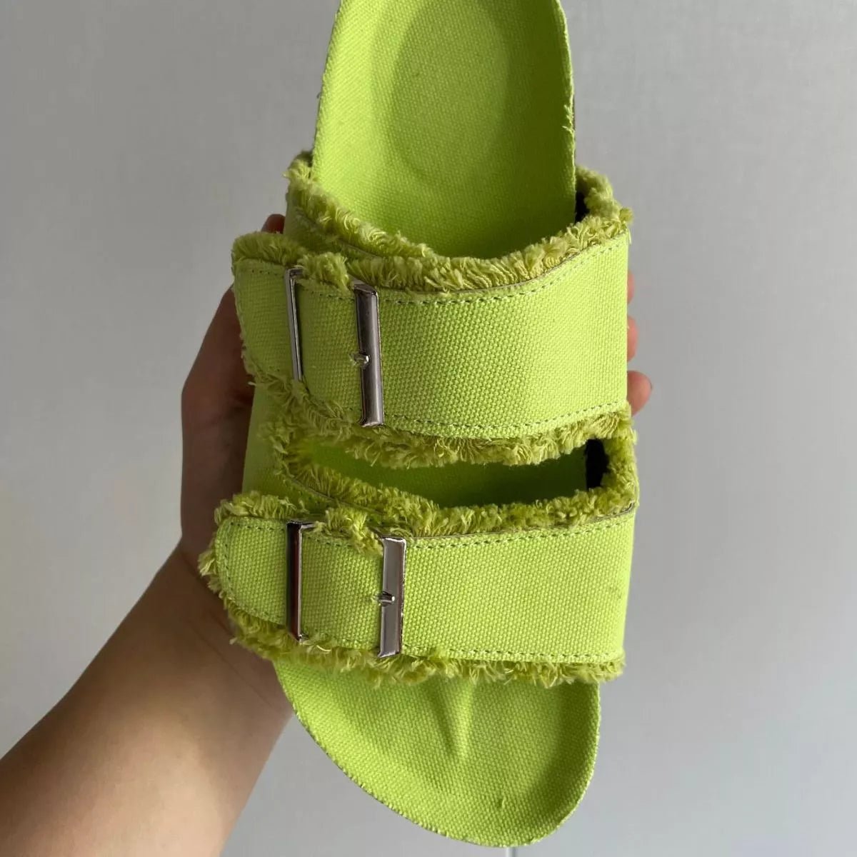 Frayed Edge Buckle Sandals - Bela Fils BoutiqueBela Fils Boutique