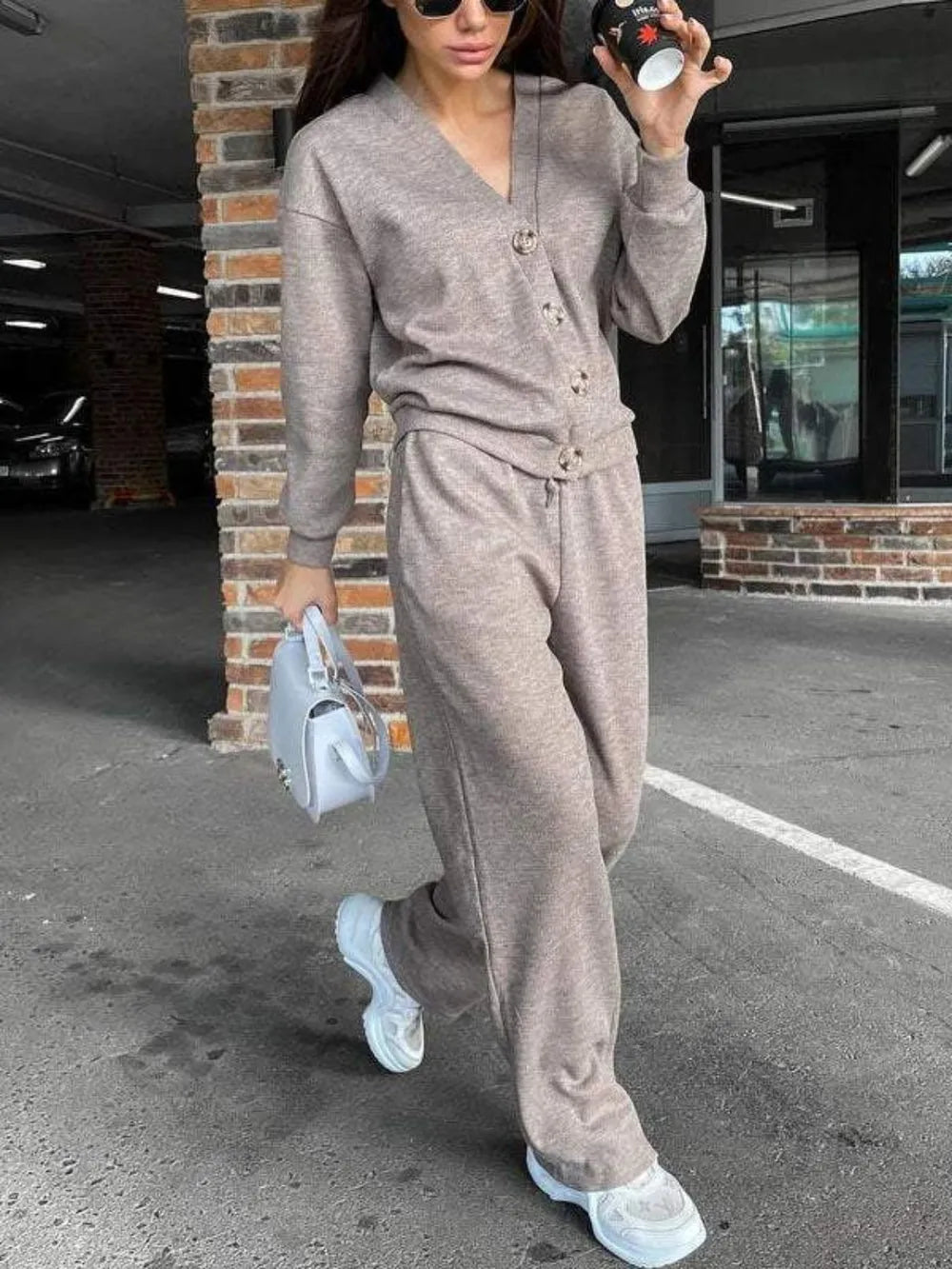 Full Size Button Up Long Sleeve Top and Pants Set - Bela Fils BoutiqueBela Fils Boutique