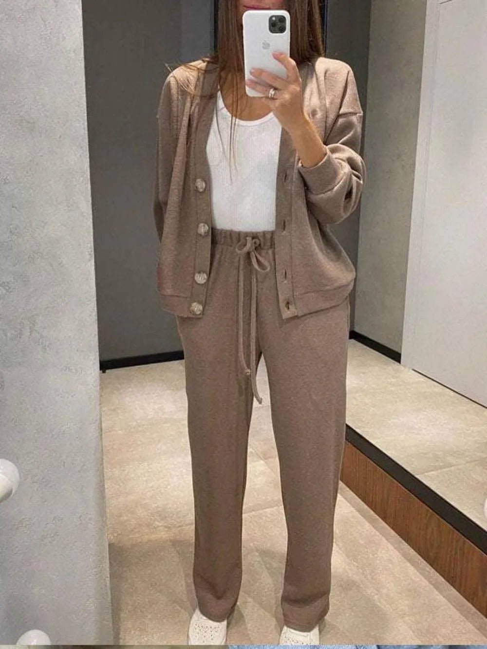 Full Size Button Up Long Sleeve Top and Pants Set - Bela Fils BoutiqueBela Fils Boutique