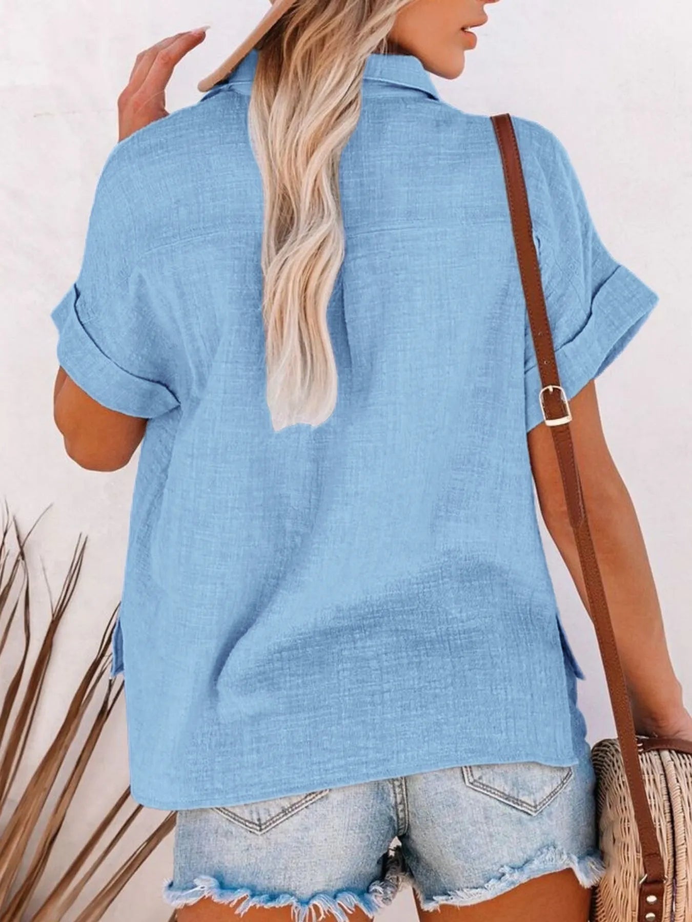 Full Size Button Up Short Sleeve Shirt Plus Size - Bela Fils BoutiqueBela Fils Boutique