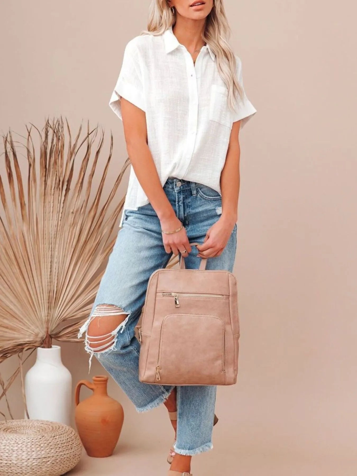 Full Size Button Up Short Sleeve Shirt Plus Size - Bela Fils BoutiqueBela Fils Boutique