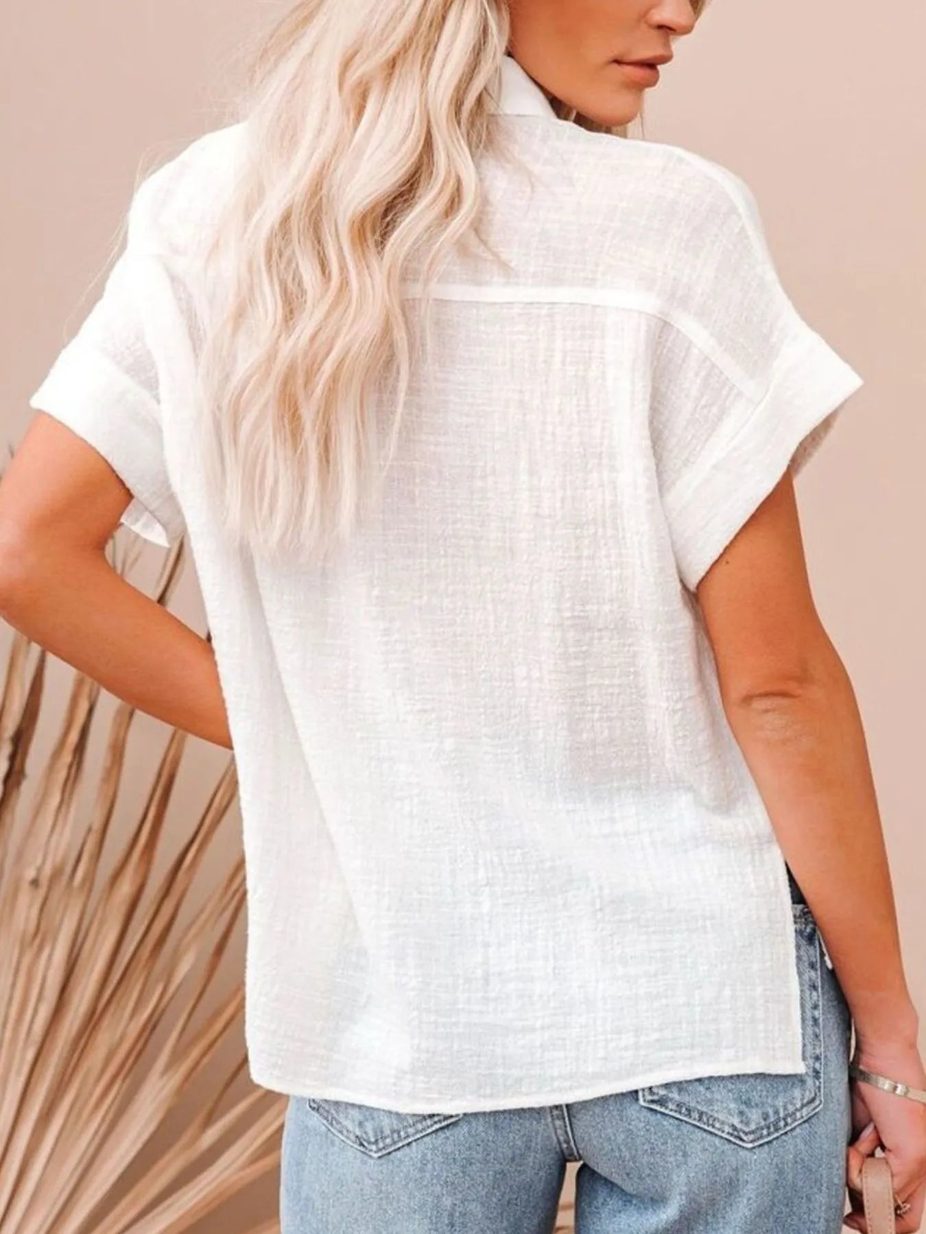 Full Size Button Up Short Sleeve Shirt Plus Size - Bela Fils BoutiqueBela Fils Boutique