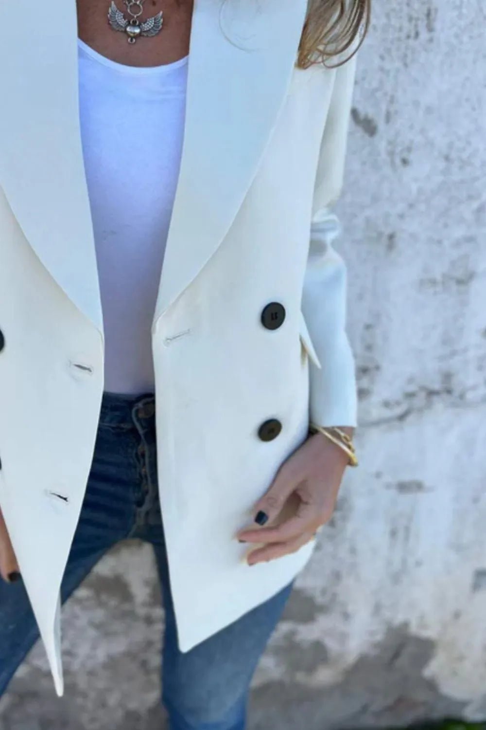 Full Size Collared Neck Long Sleeve Blazer - Bela Fils BoutiqueBela Fils Boutique
