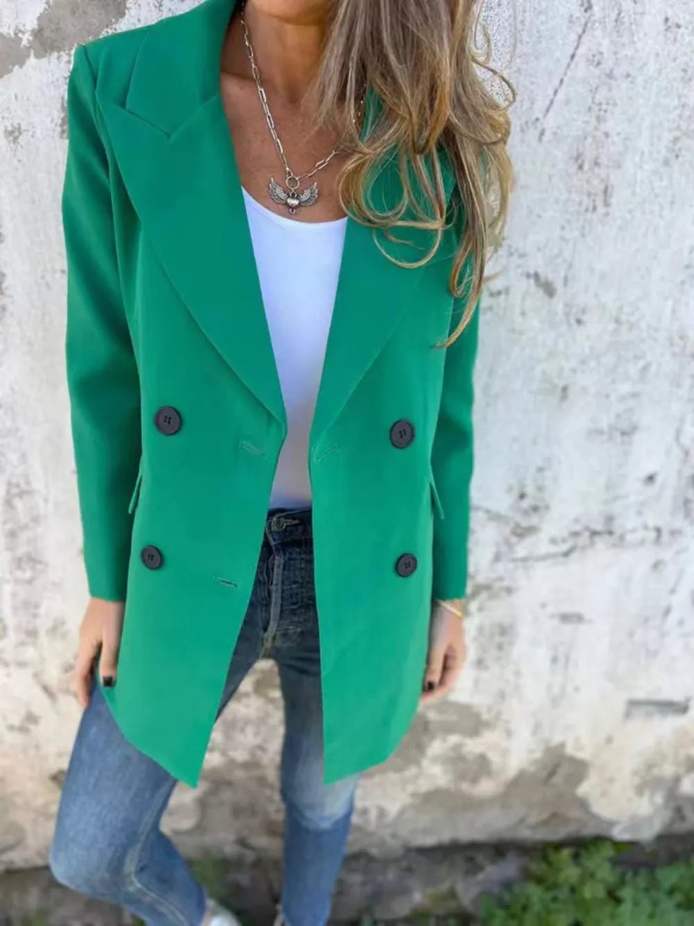 Full Size Collared Neck Long Sleeve Blazer - Bela Fils BoutiqueBela Fils Boutique