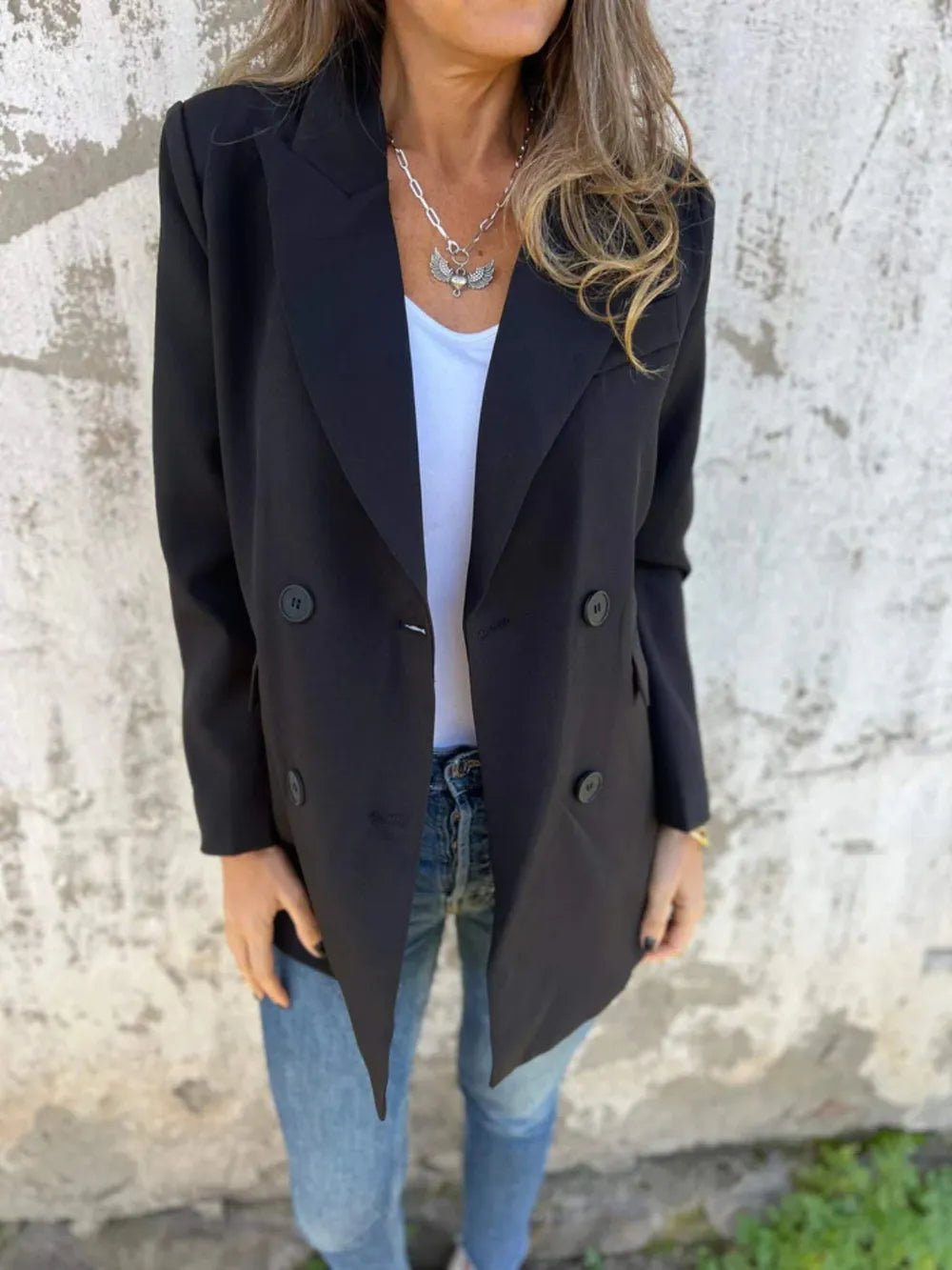 Full Size Collared Neck Long Sleeve Blazer - Bela Fils BoutiqueBela Fils Boutique