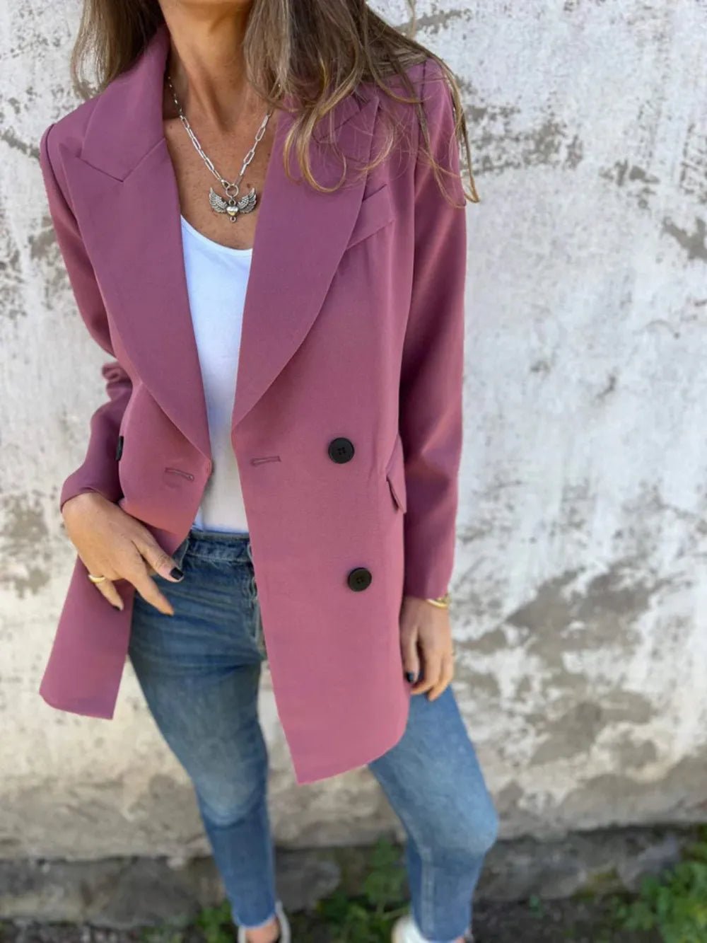 Full Size Collared Neck Long Sleeve Blazer - Bela Fils BoutiqueBela Fils Boutique