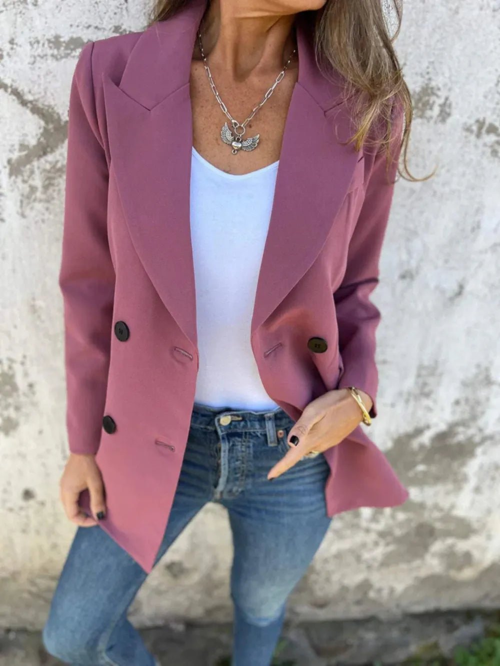 Full Size Collared Neck Long Sleeve Blazer - Bela Fils BoutiqueBela Fils Boutique