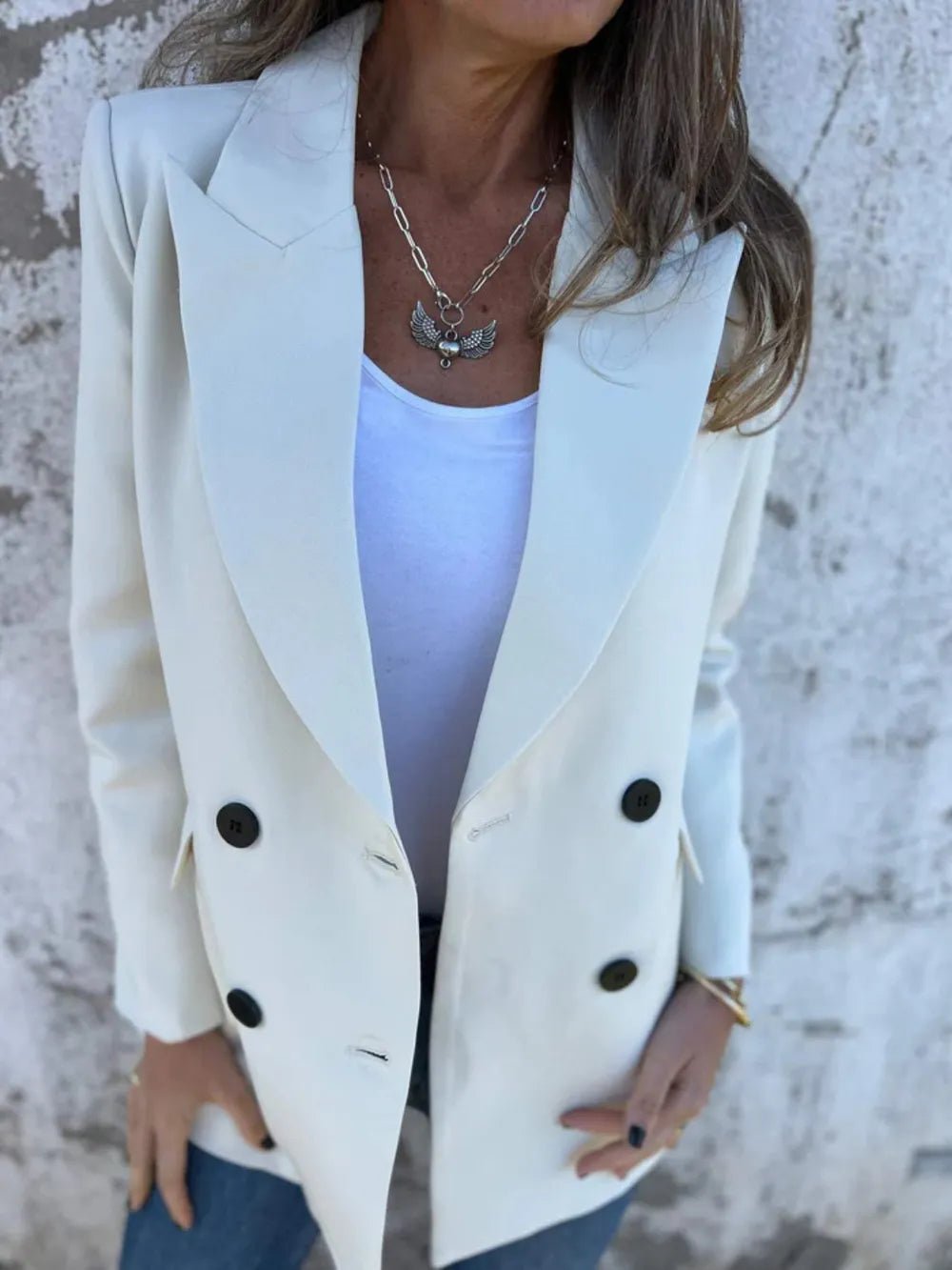 Full Size Collared Neck Long Sleeve Blazer - Bela Fils BoutiqueBela Fils Boutique