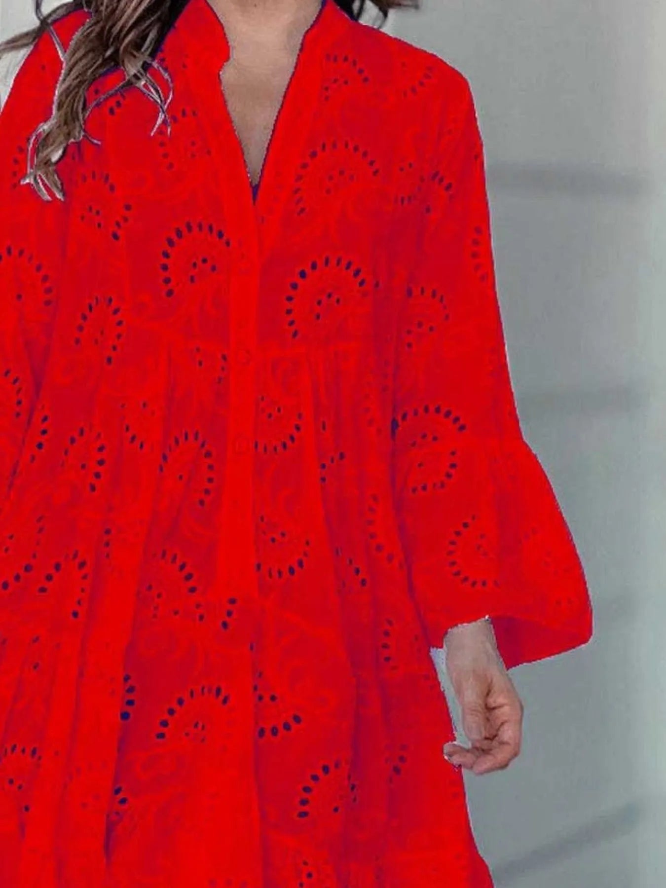 Full Size Eyelet Ruffled Hem Tiered Dress Plus Size - Bela Fils BoutiqueBela Fils Boutique