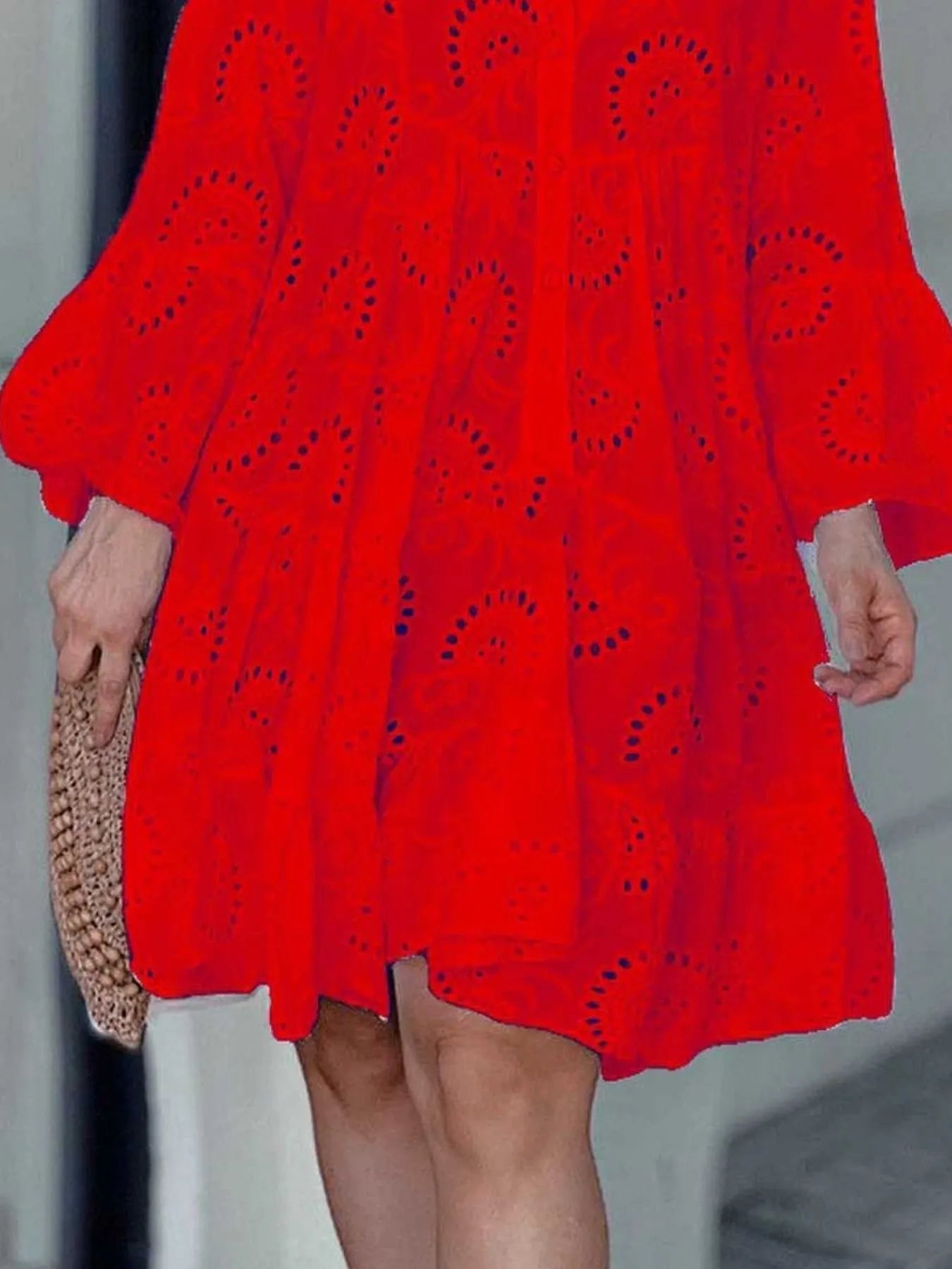 Full Size Eyelet Ruffled Hem Tiered Dress Plus Size - Bela Fils BoutiqueBela Fils Boutique