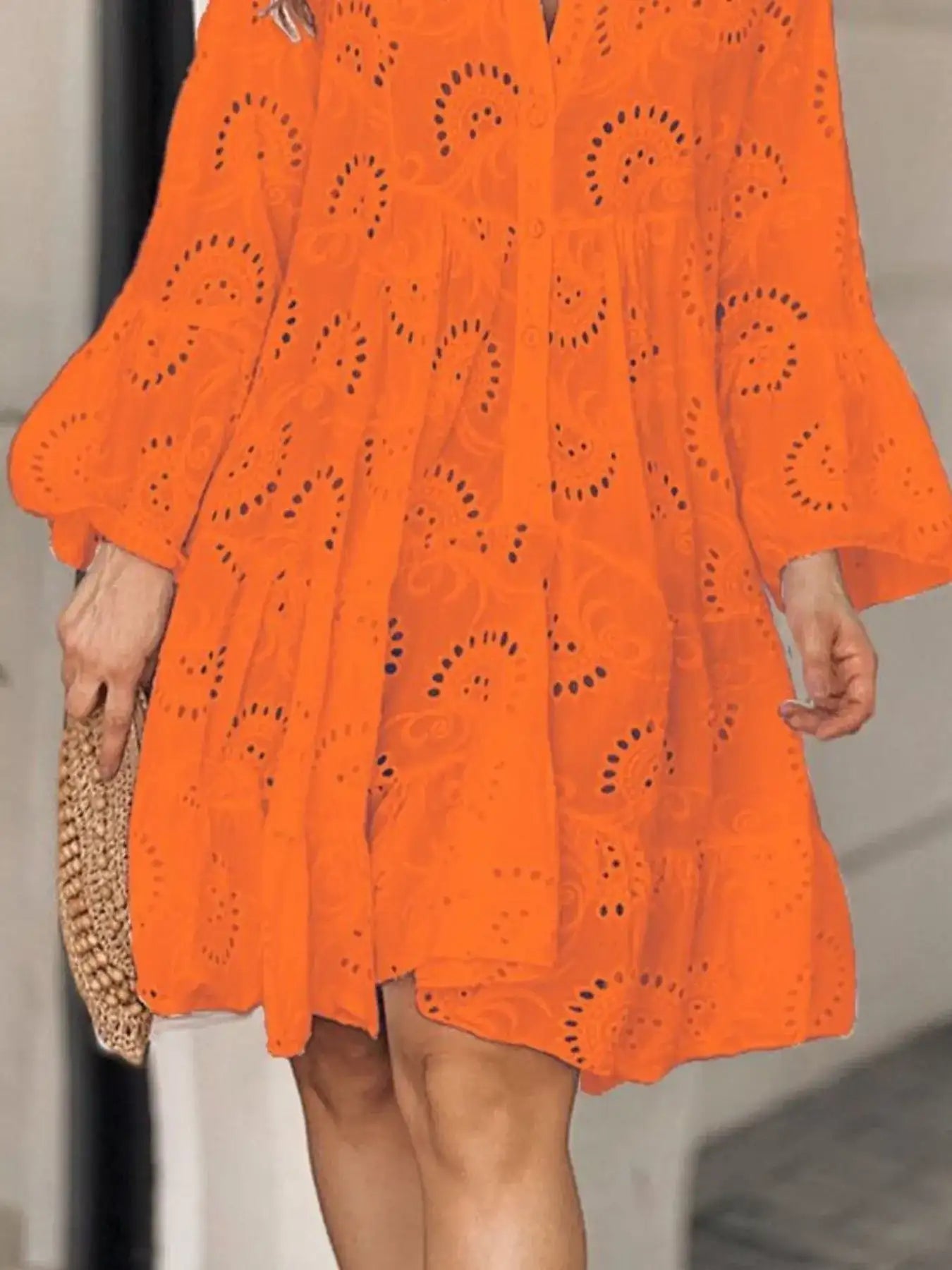 Full Size Eyelet Ruffled Hem Tiered Dress Plus Size - Bela Fils BoutiqueBela Fils Boutique