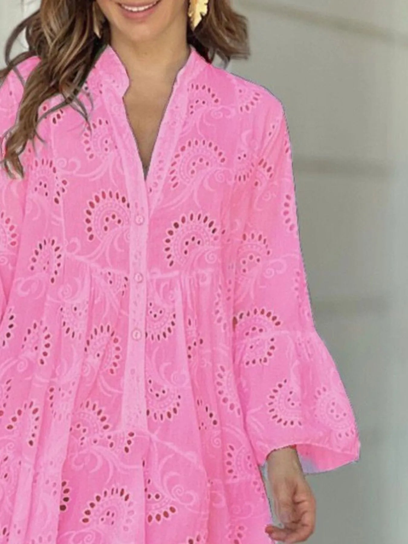 Full Size Eyelet Ruffled Hem Tiered Dress Plus Size - Bela Fils BoutiqueBela Fils Boutique