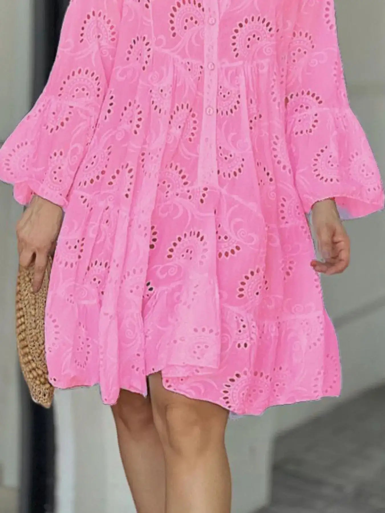 Full Size Eyelet Ruffled Hem Tiered Dress Plus Size - Bela Fils BoutiqueBela Fils Boutique