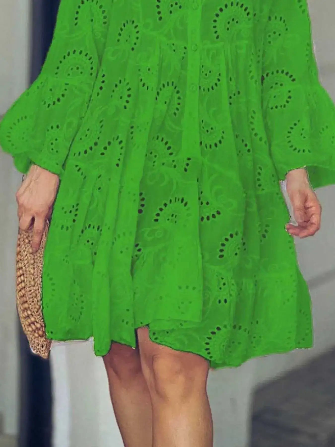 Full Size Eyelet Ruffled Hem Tiered Dress Plus Size - Bela Fils BoutiqueBela Fils Boutique