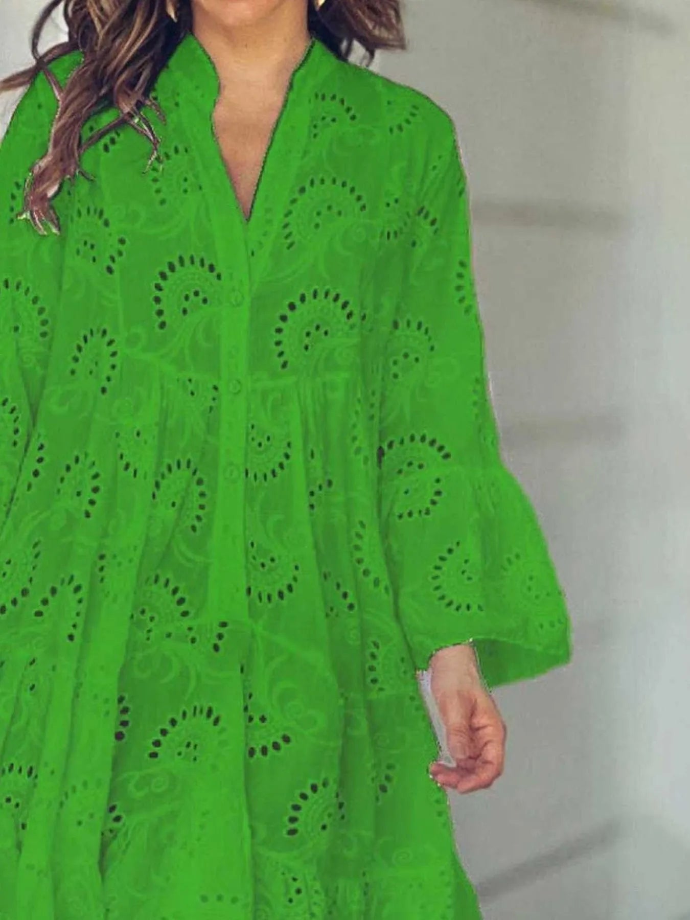 Full Size Eyelet Ruffled Hem Tiered Dress Plus Size - Bela Fils BoutiqueBela Fils Boutique