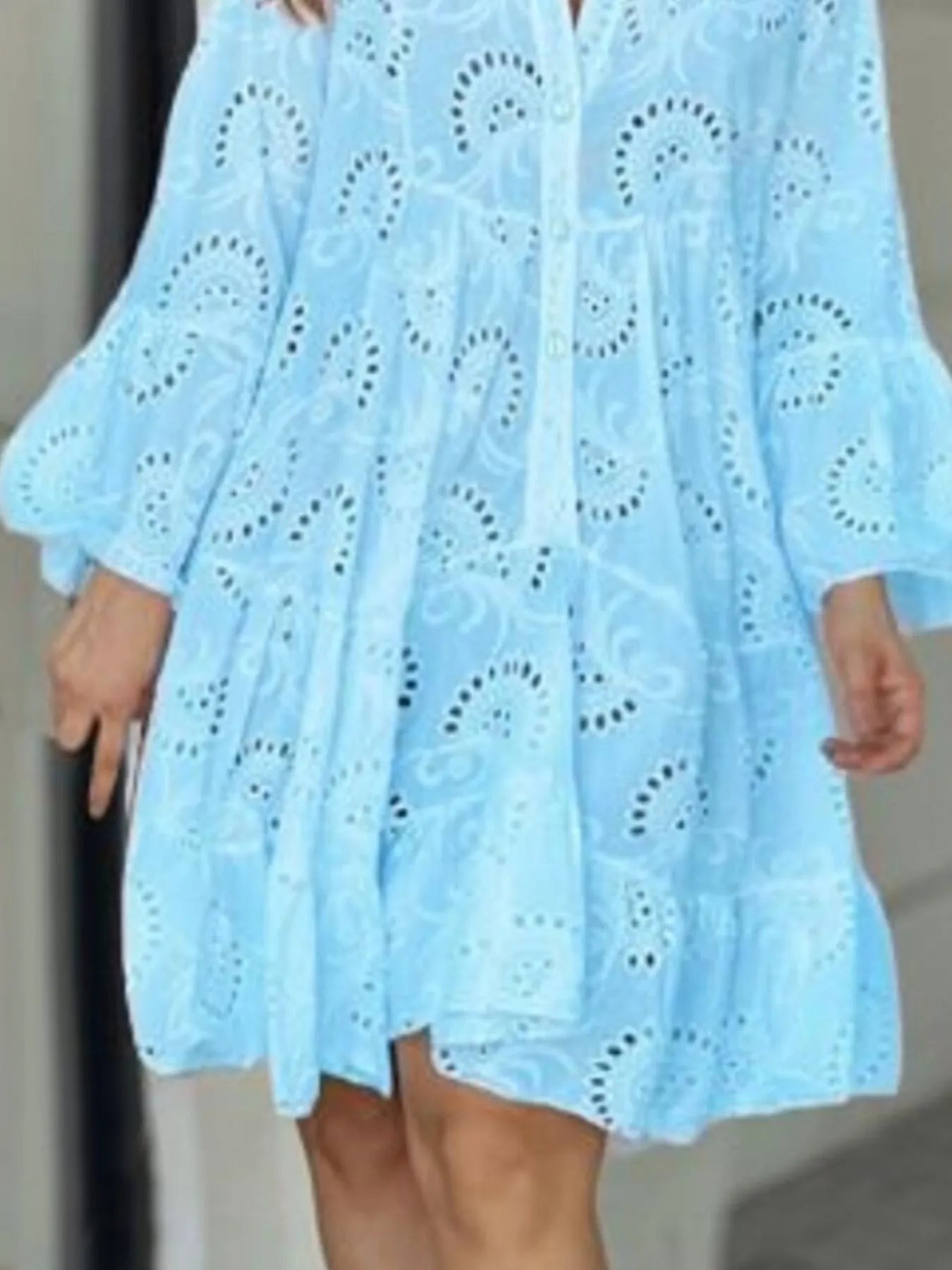 Full Size Eyelet Ruffled Hem Tiered Dress Plus Size - Bela Fils BoutiqueBela Fils Boutique