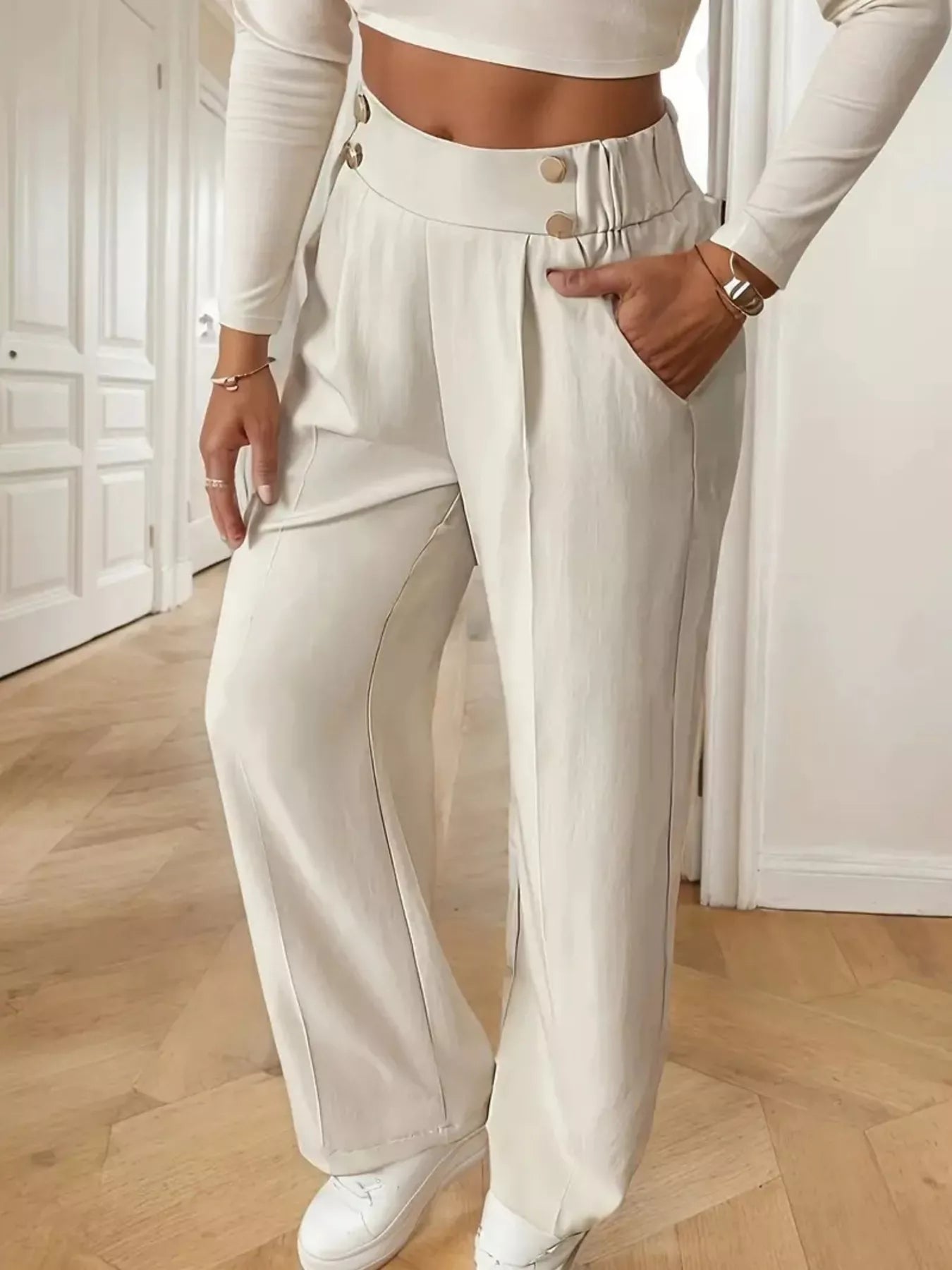 Full Size High - Waisted Wide - Leg Pants Plus Size - Bela Fils BoutiqueBela Fils Boutique