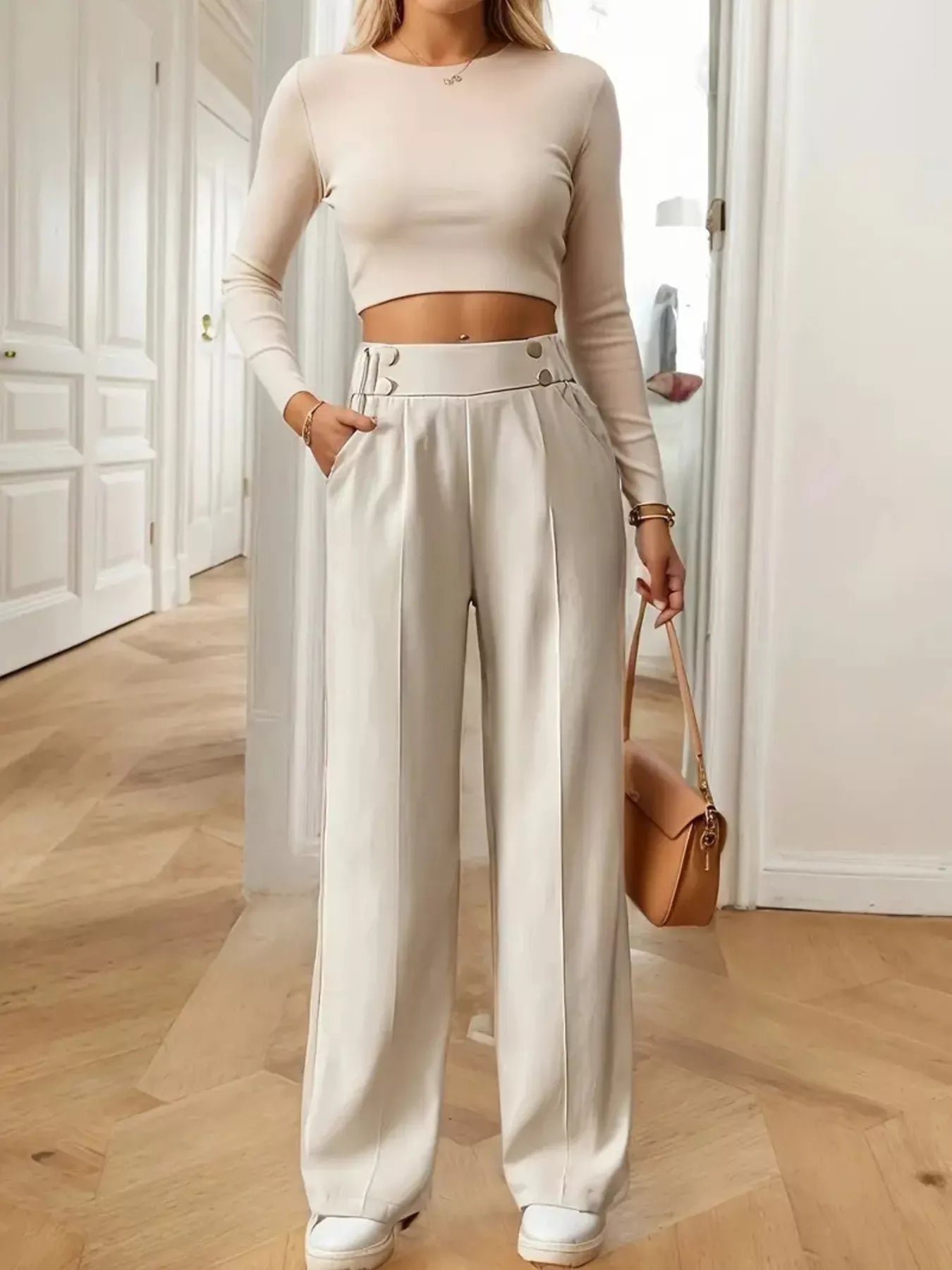 Full Size High - Waisted Wide - Leg Pants Plus Size - Bela Fils BoutiqueBela Fils Boutique