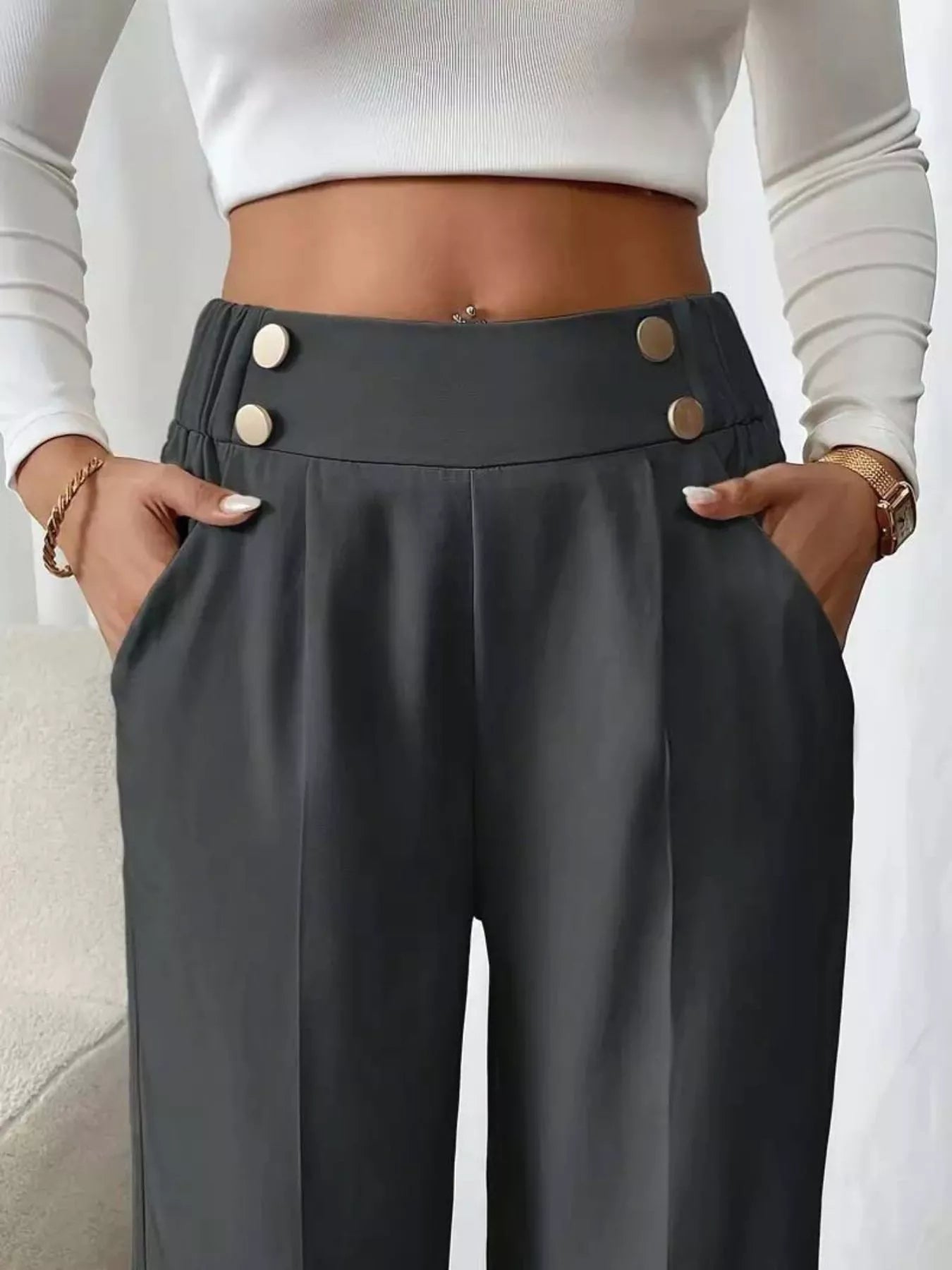 Full Size High - Waisted Wide - Leg Pants Plus Size - Bela Fils BoutiqueBela Fils Boutique