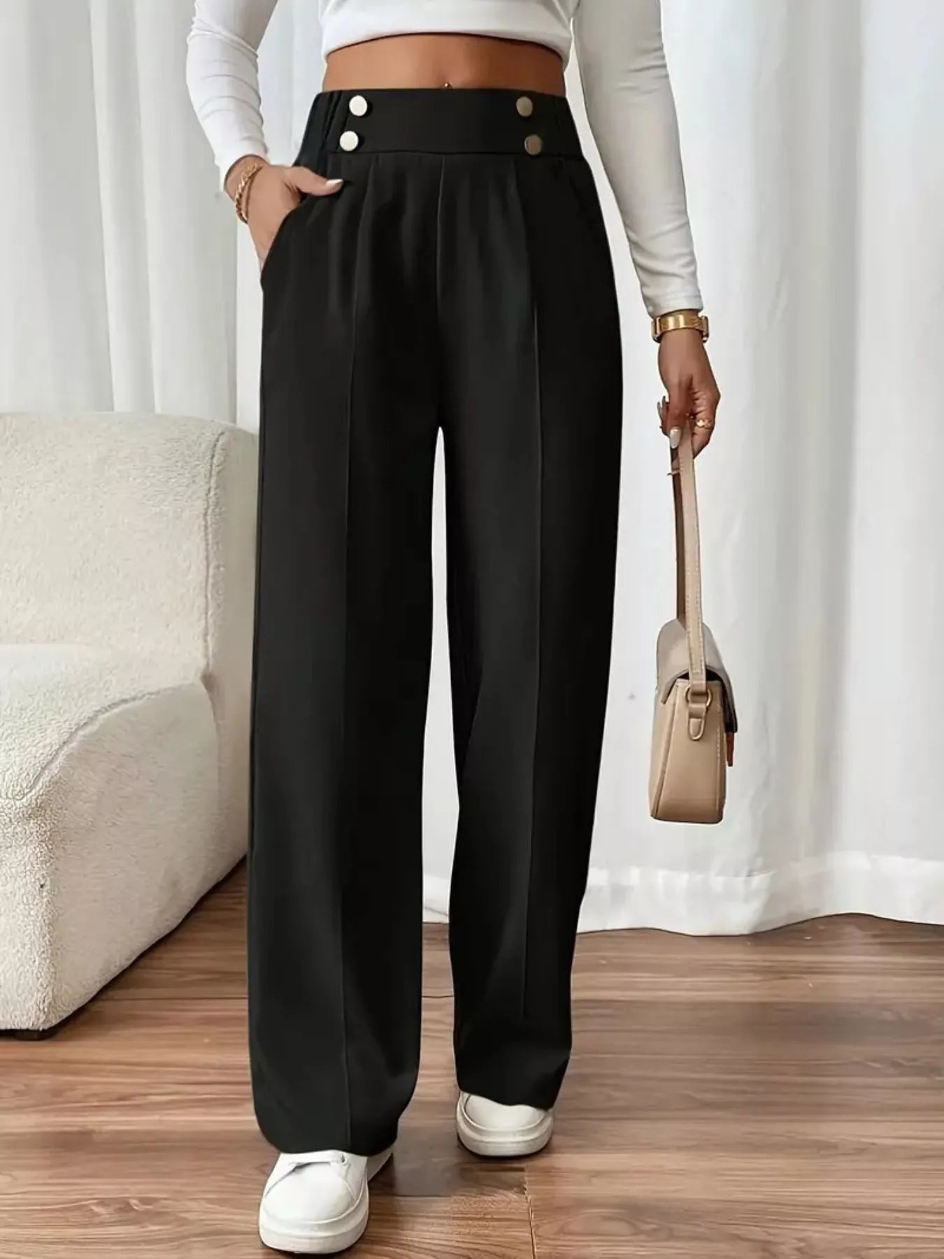 Full Size High - Waisted Wide - Leg Pants Plus Size - Bela Fils BoutiqueBela Fils Boutique