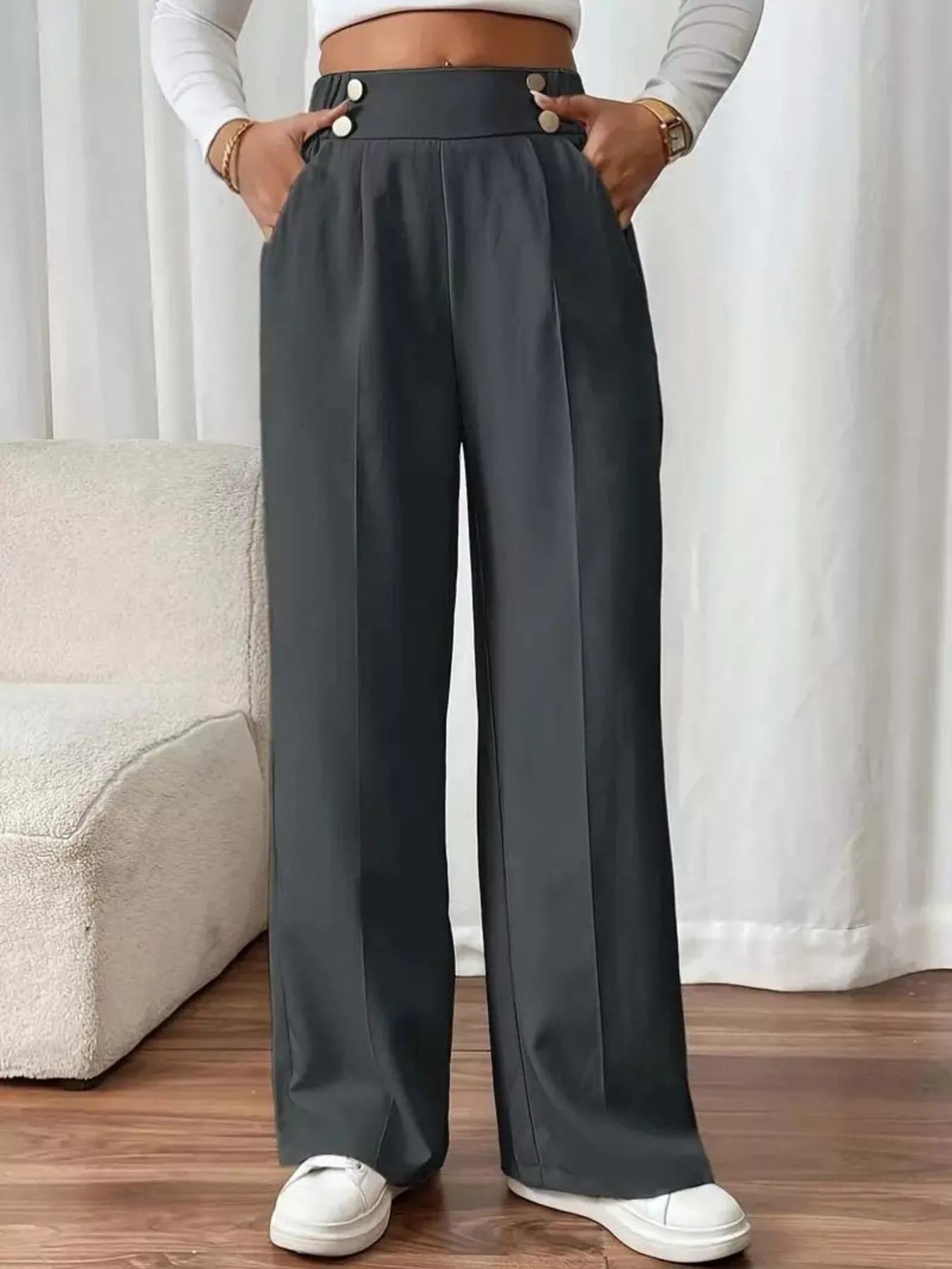 Full Size High - Waisted Wide - Leg Pants Plus Size - Bela Fils BoutiqueBela Fils Boutique