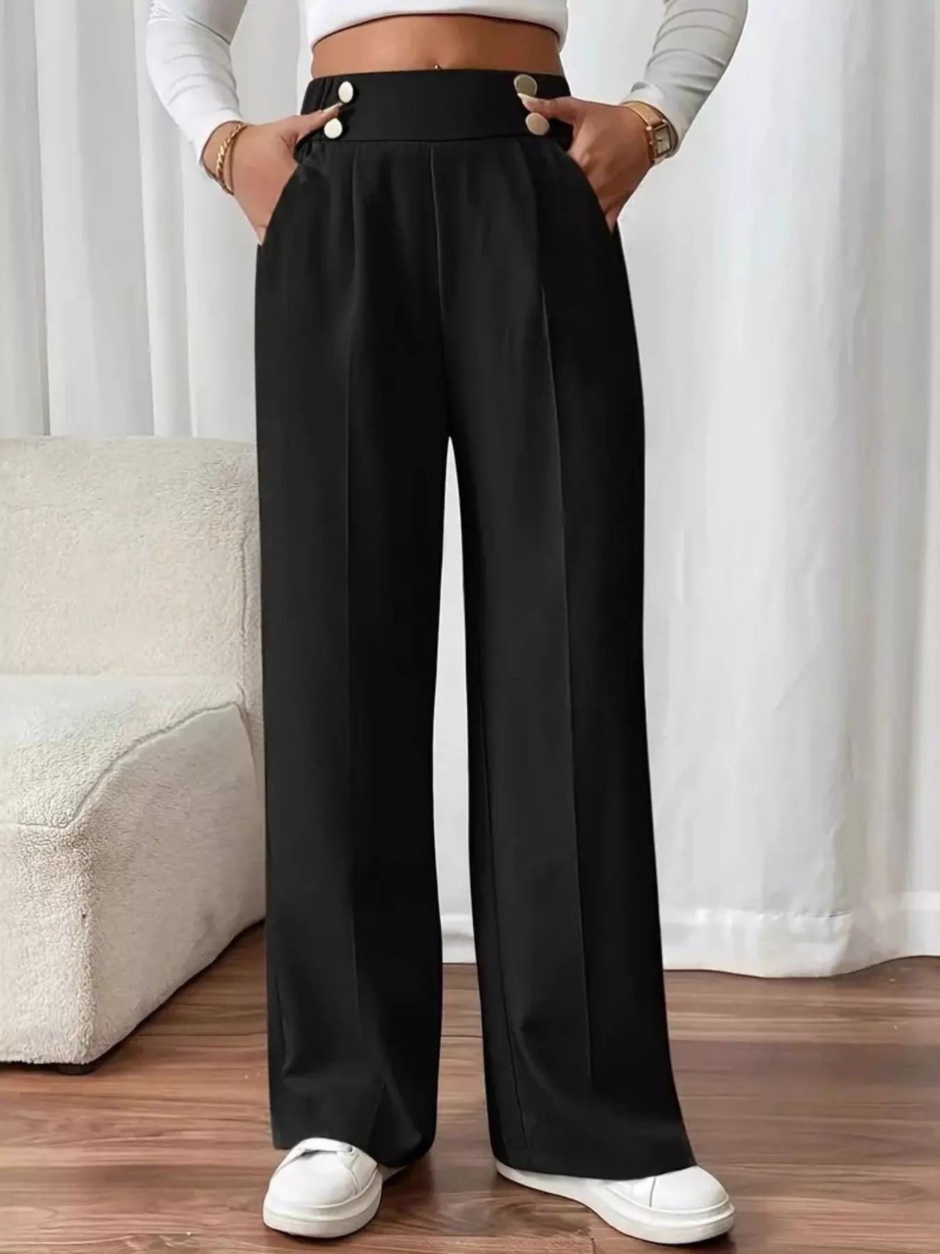 Full Size High - Waisted Wide - Leg Pants Plus Size - Bela Fils BoutiqueBela Fils Boutique