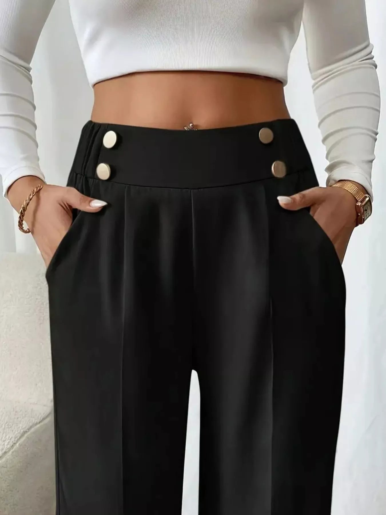 Full Size High - Waisted Wide - Leg Pants Plus Size - Bela Fils BoutiqueBela Fils Boutique