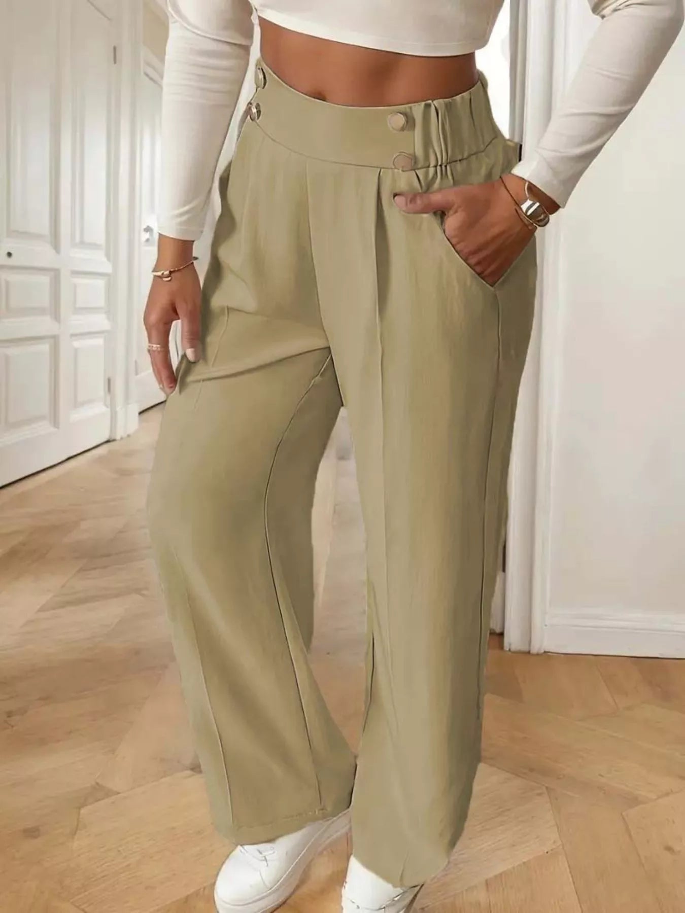 Full Size High - Waisted Wide - Leg Pants Plus Size - Bela Fils BoutiqueBela Fils Boutique