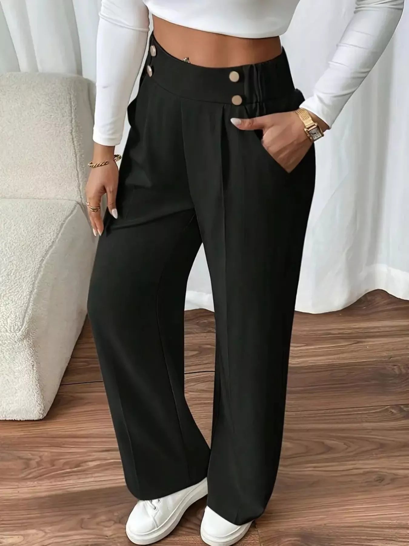 Full Size High - Waisted Wide - Leg Pants Plus Size - Bela Fils BoutiqueBela Fils Boutique