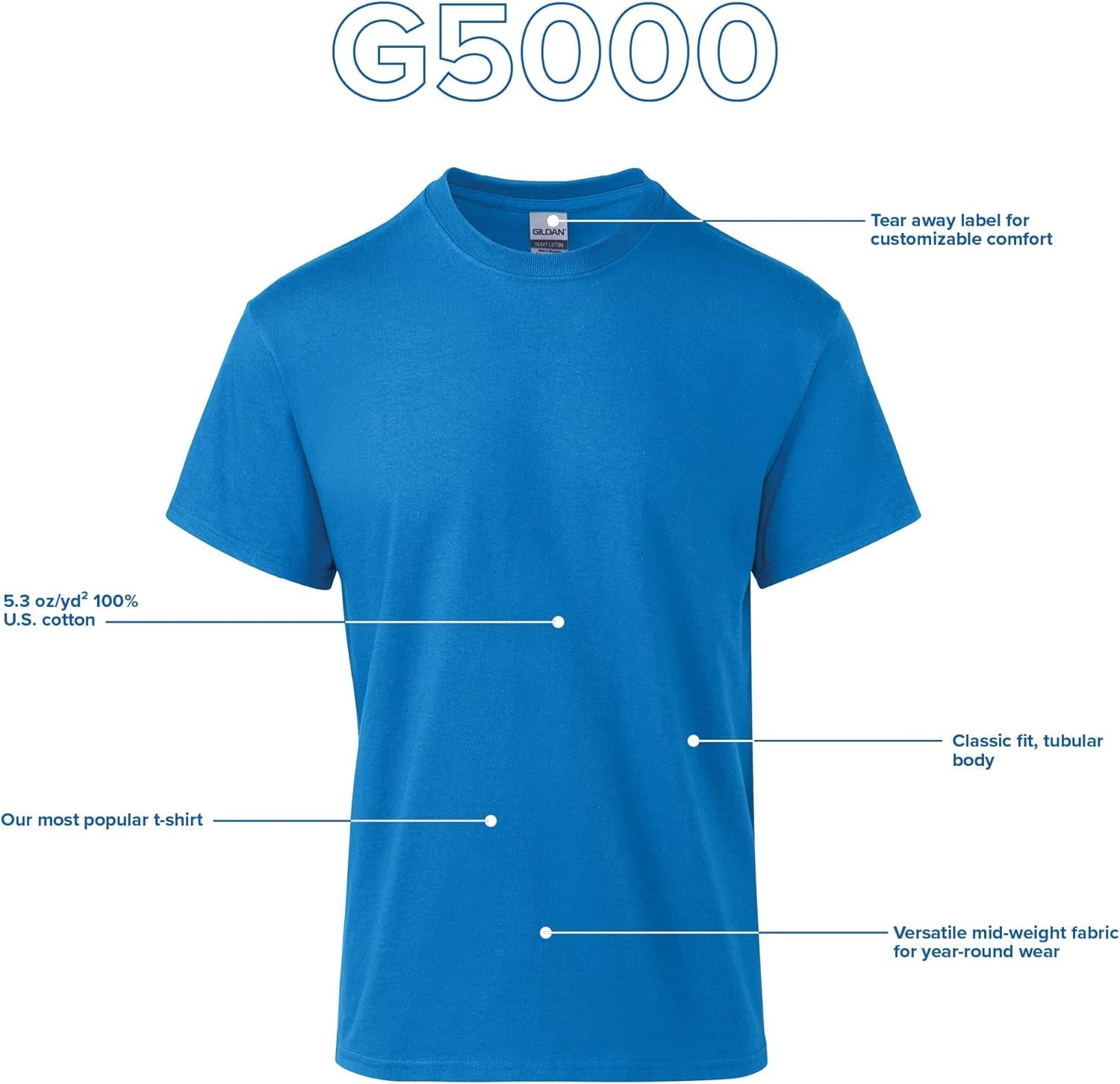 Gildan Adult Heavy Cotton T-Shirt, Style G5000, Multipack - Bela Fils BoutiqueBela Fils Boutique