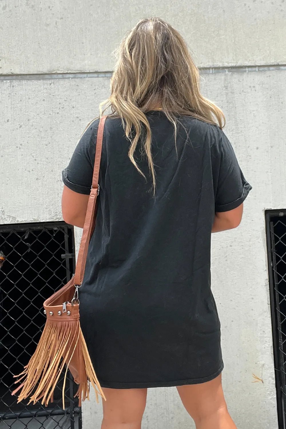Graphic Round Neck Short Sleeve Tee Dress - Bela Fils BoutiqueBela Fils Boutique