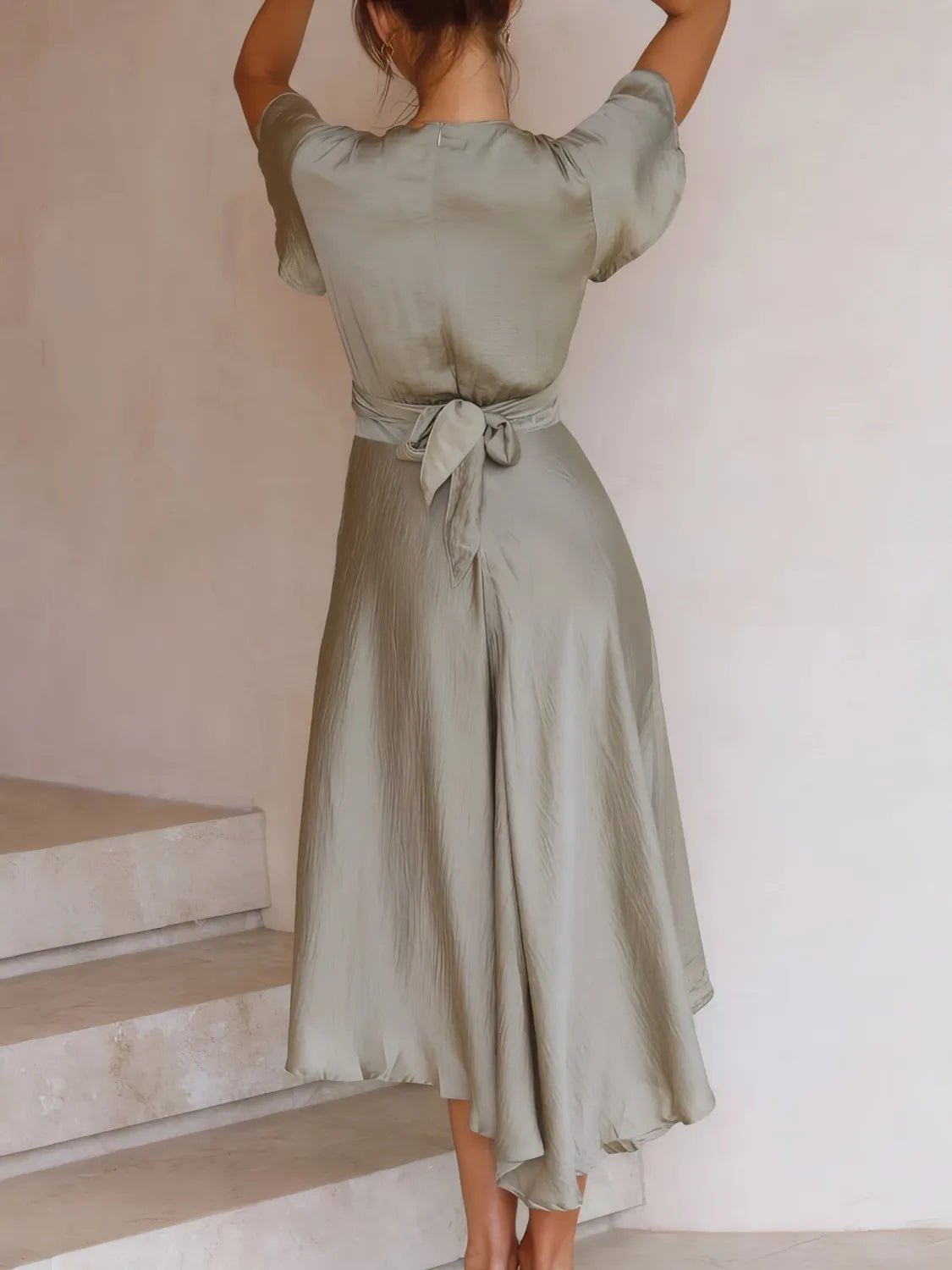 High - Low Plunge Flutter Sleeve Dress - Bela Fils BoutiqueBela Fils Boutique