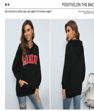 Hooded Letter-Print Sweatshirt for Women - Bela Fils BoutiqueBela Fils Boutique
