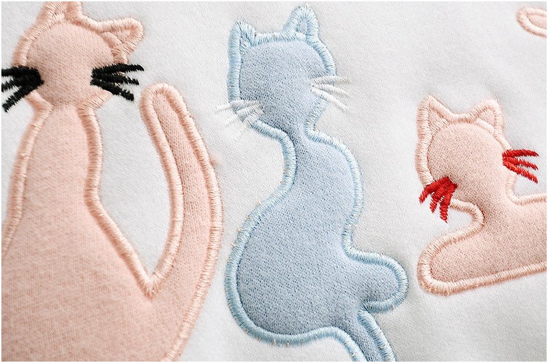 Japanese Style Cat Embroidery Hooded Sweatshirt (Women) - Bela Fils BoutiqueBela Fils Boutique