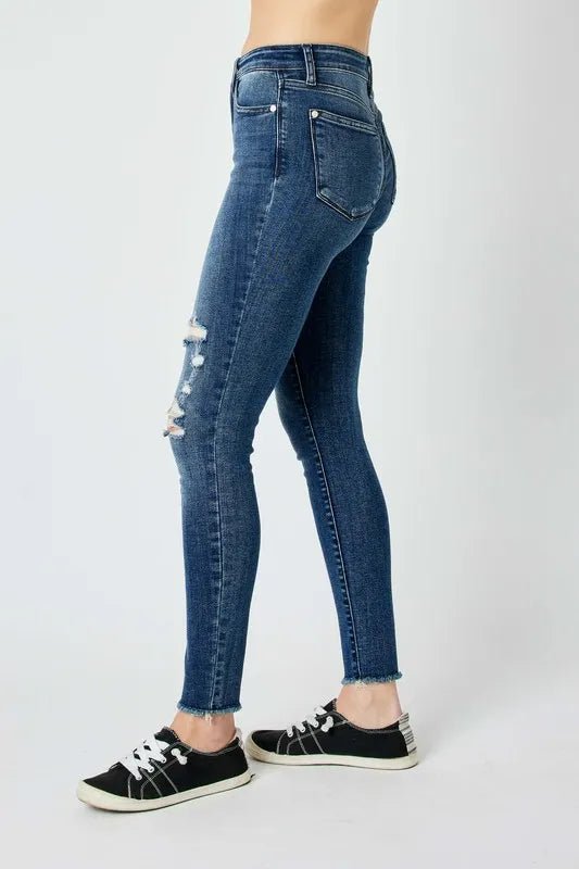 Judy Blue Full Size High Waist Distressed Skinny Jeans - Bela Fils BoutiqueBela Fils Boutique