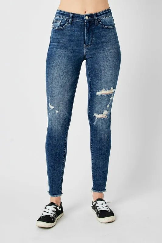 Judy Blue Full Size High Waist Distressed Skinny Jeans - Bela Fils BoutiqueBela Fils Boutique