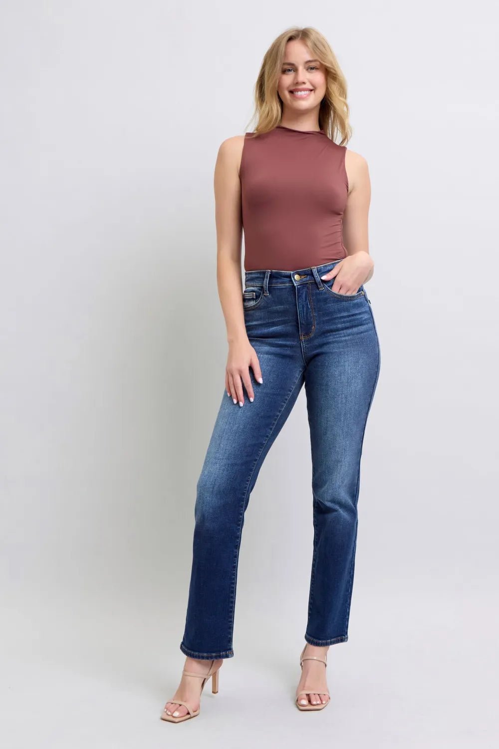 Judy Blue Full Size Washed Straight Leg Jeans with Pockets - Bela Fils BoutiqueBela Fils Boutique