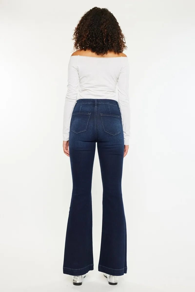 Kancan Button Fly High Rise Distressed Flare Jeans - Bela Fils BoutiqueBela Fils Boutique