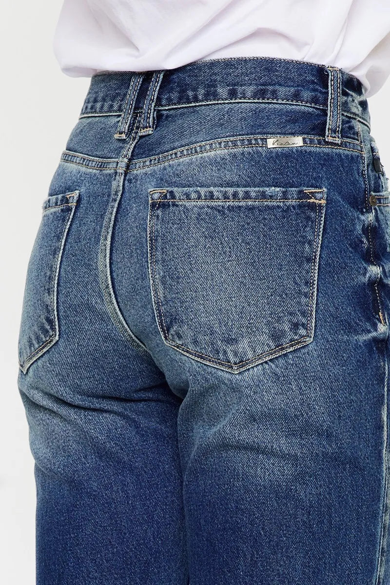 Kancan High Rise Distressed Mom Fit Jeans - Bela Fils BoutiqueBela Fils Boutique