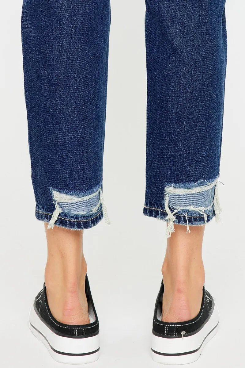 Kancan High Rise Distressed Mom Fit Jeans - Bela Fils BoutiqueBela Fils Boutique