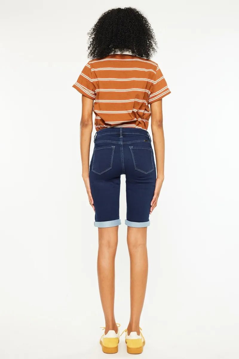 Kancan Mid Rise Bermuda Denim Shorts - Bela Fils BoutiqueBela Fils Boutique